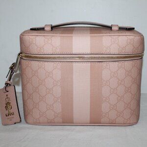NWT Gucci Porter Cosmetic Toiletry Bag GG Supreme Web Ophidia Handle Case 811489
